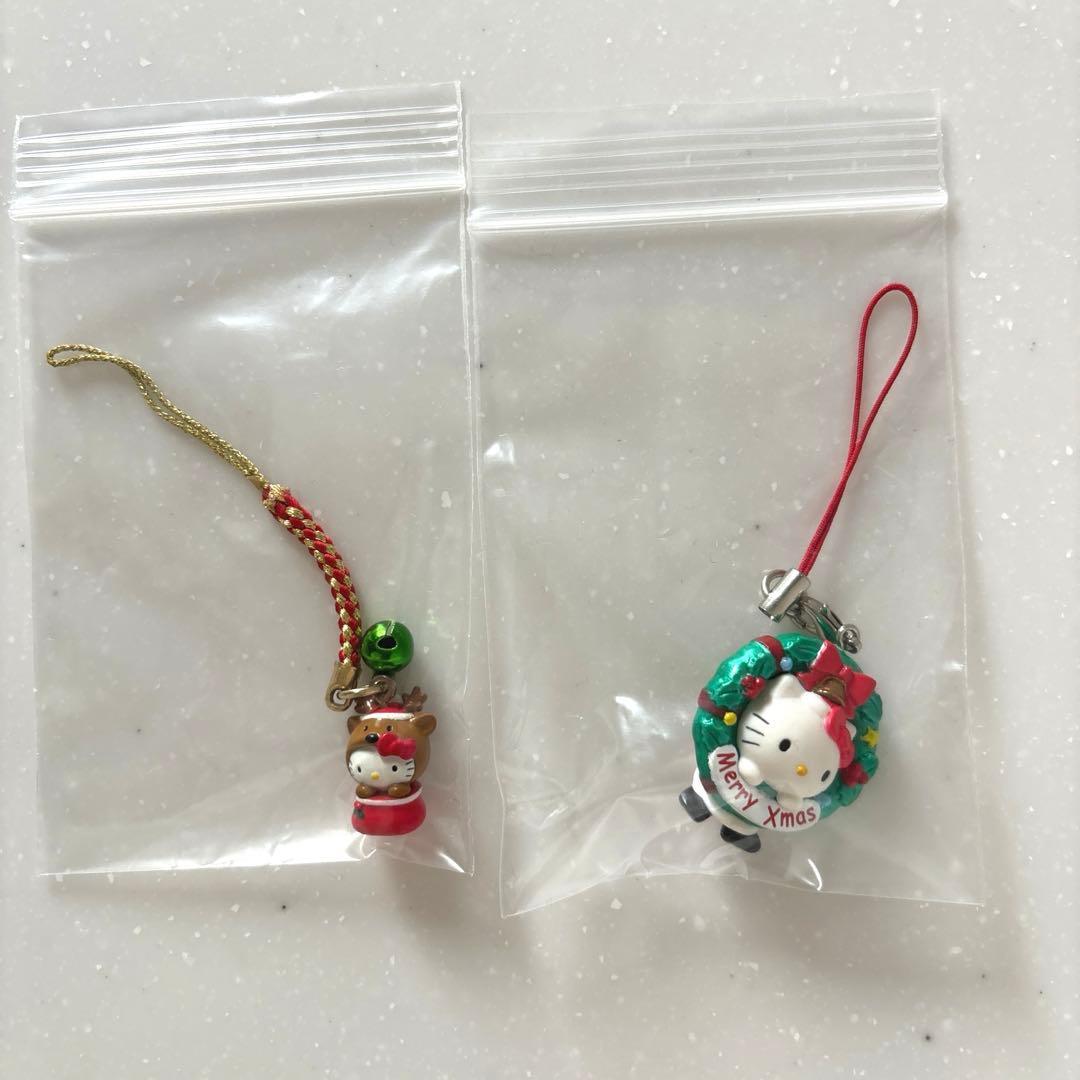 【ハローキティ】クリスマス限定　コンビニ限定　リース　根付け　ストラップ　レア