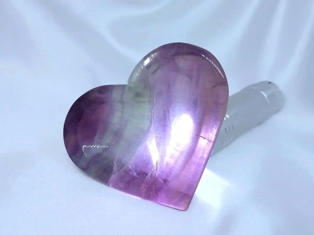 キャンディ フローライト　ハート　皿　器　浄化皿　小物入　蛍石　②