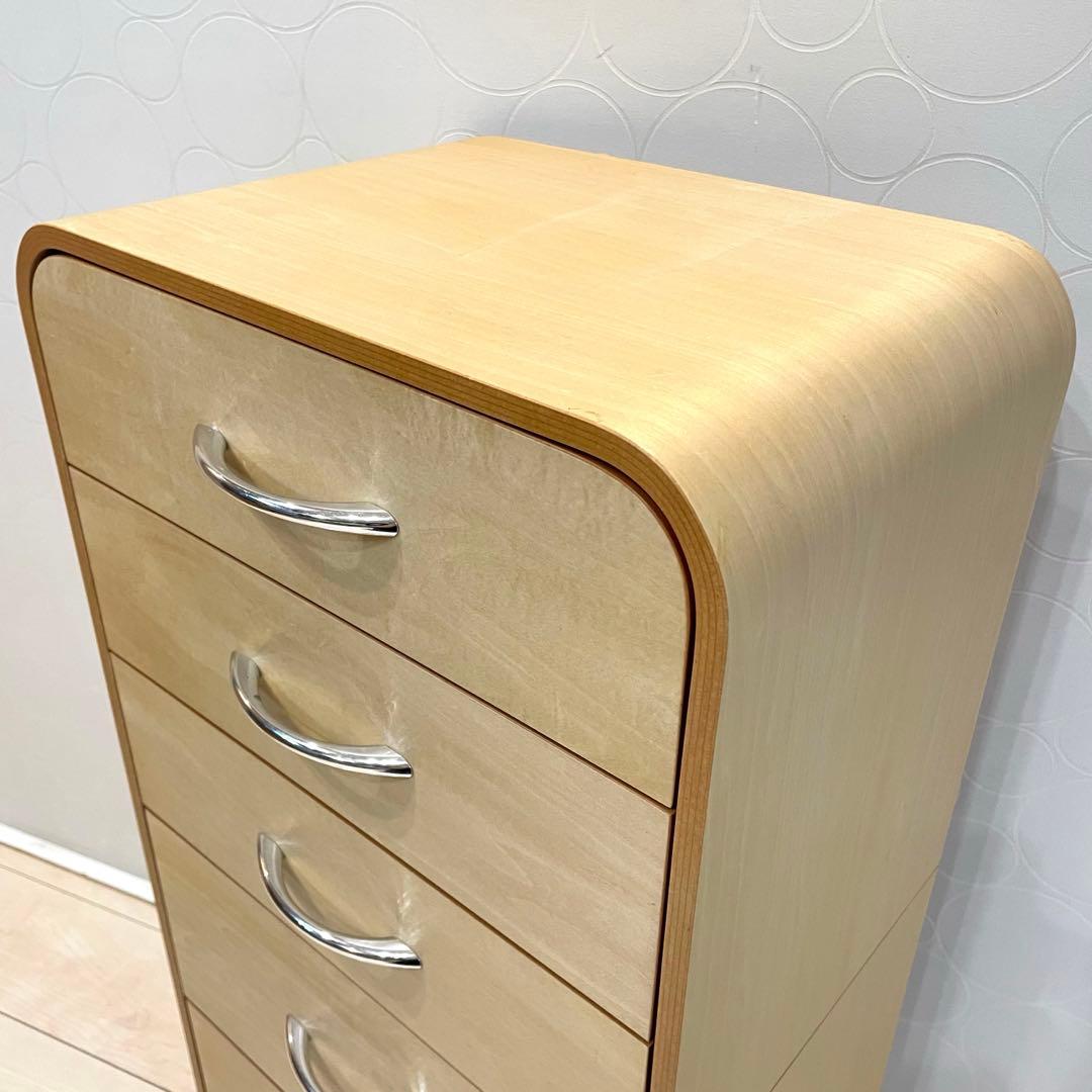 【ベルメゾン】曲げ木チェスト サイドチェスト 5段 ナチュラル 北欧風