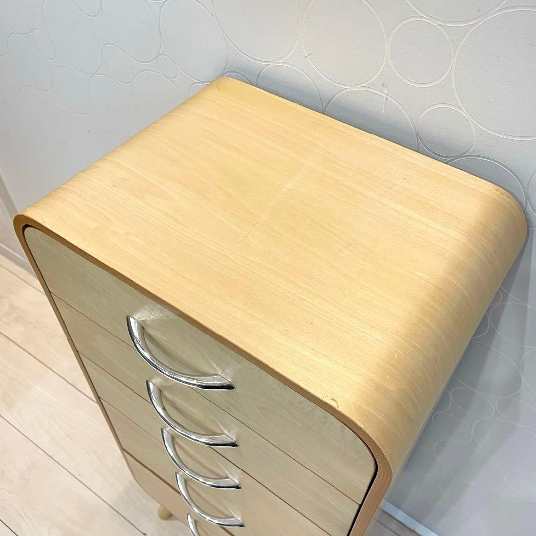 【ベルメゾン】曲げ木チェスト サイドチェスト 5段 ナチュラル 北欧風