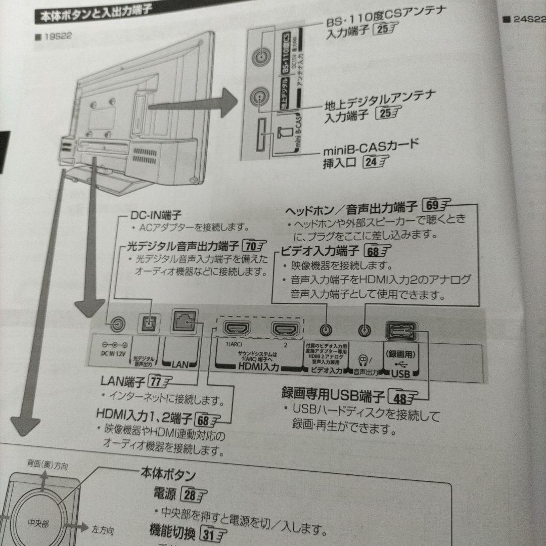 動作確認済　TOSHIBA テレビ　REGZA 19S22 2019年製
