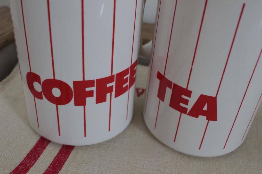 レアHornsea・ホーンジー/ストライプ・赤・マグCOFFEE（コーヒー）