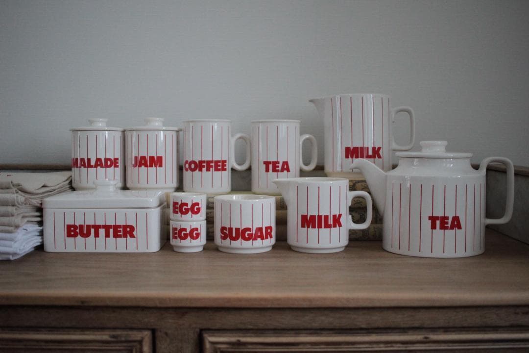 レアHornsea・ホーンジー/ストライプ・赤・マグCOFFEE（コーヒー）