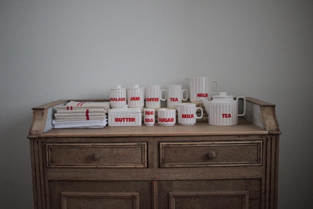 レアHornsea・ホーンジー/ストライプ・赤・マグCOFFEE（コーヒー）