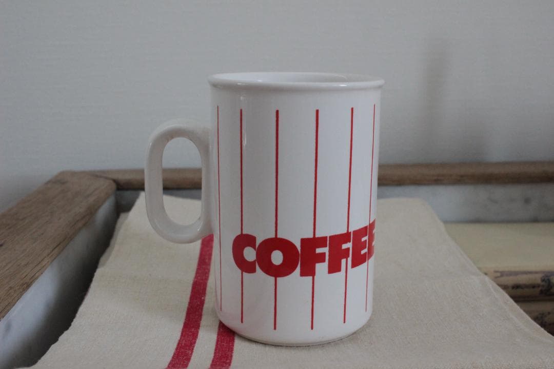 レアHornsea・ホーンジー/ストライプ・赤・マグCOFFEE（コーヒー）