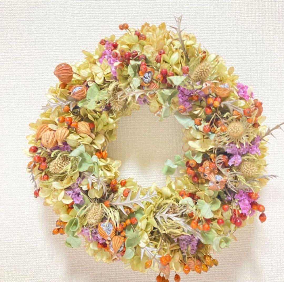 ミナヅキラウンドリース　ドライフラワー