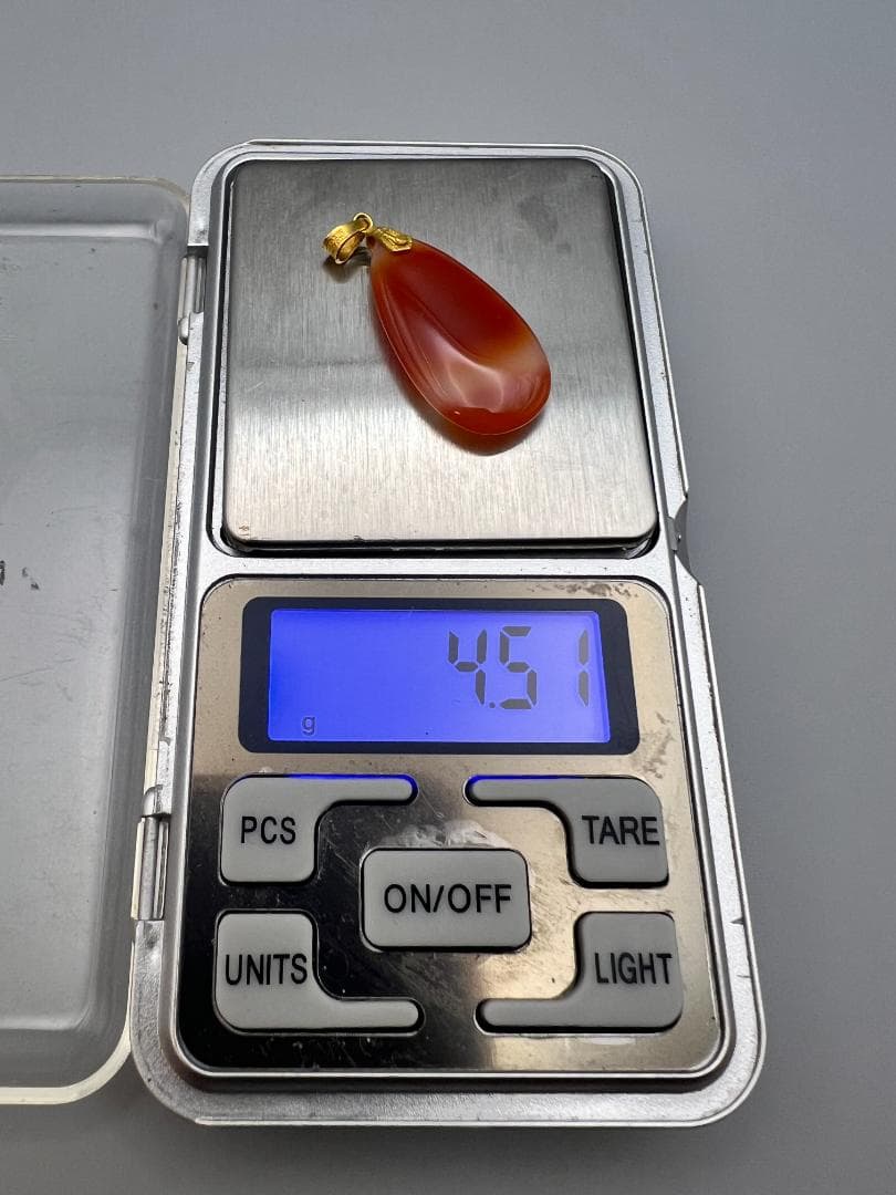 【海】24金　聚宝千足　刻印　メノウ　瑪瑙　ペンダント　重量約４．５ｇ