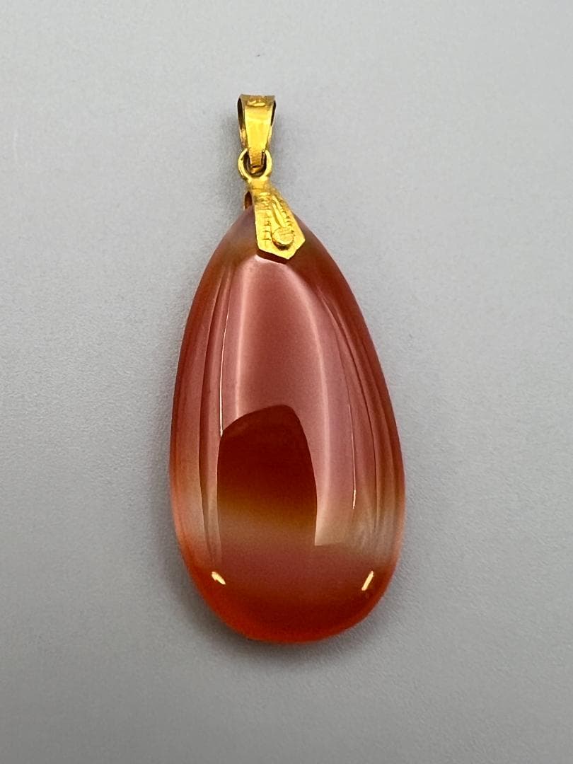 【海】24金　聚宝千足　刻印　メノウ　瑪瑙　ペンダント　重量約４．５ｇ