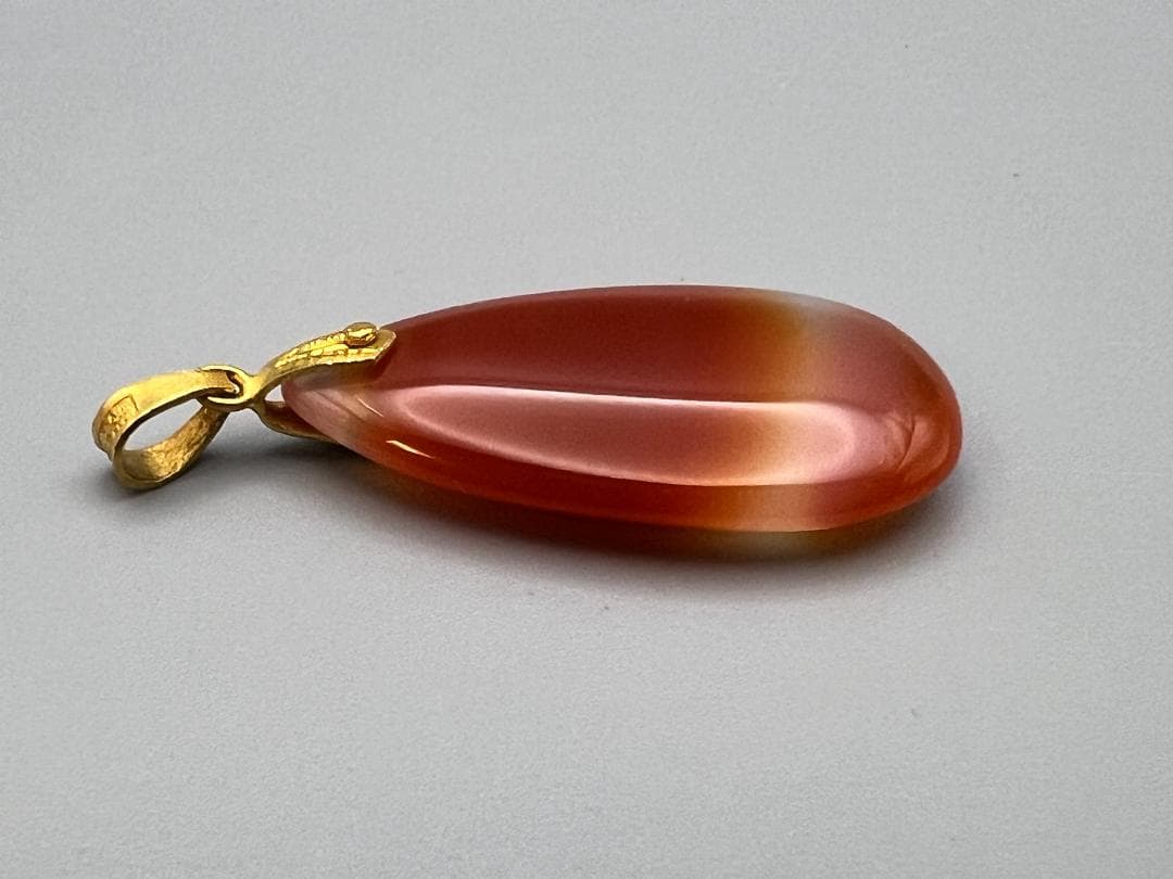 【海】24金　聚宝千足　刻印　メノウ　瑪瑙　ペンダント　重量約４．５ｇ