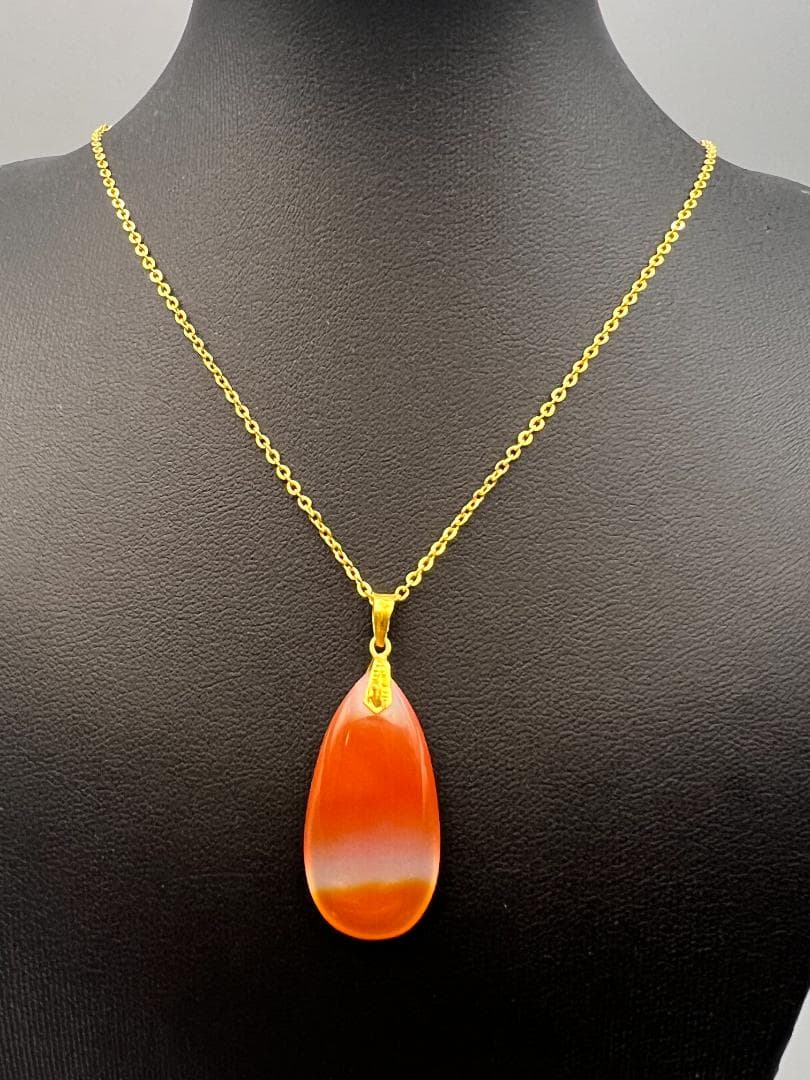 【海】24金　聚宝千足　刻印　メノウ　瑪瑙　ペンダント　重量約４．５ｇ