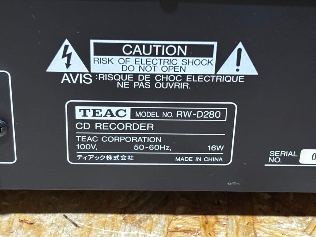 ダブルデッキ CDレコーダー RW-D280 TEAC