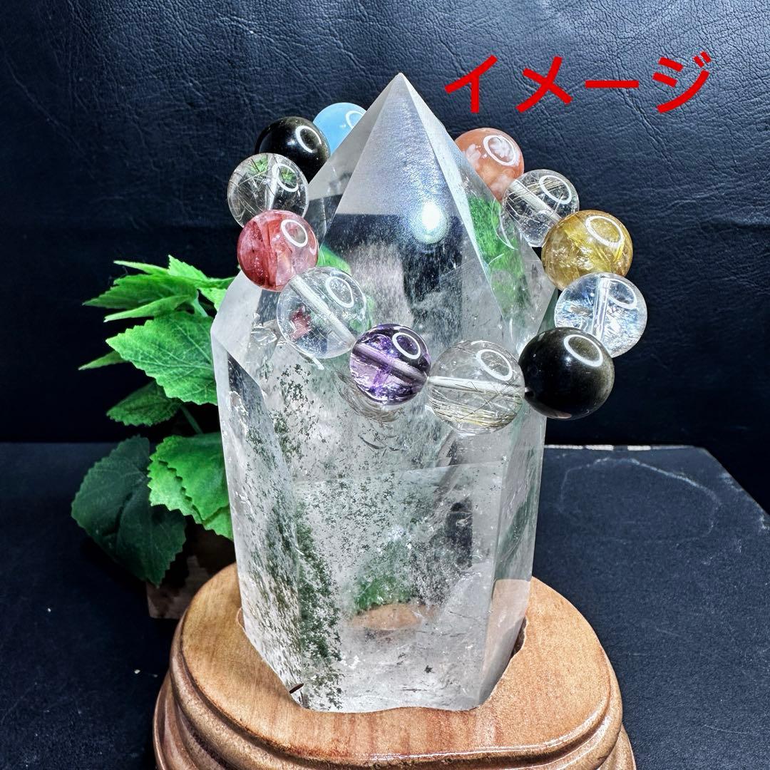 希少❗️ガーデンクォーツインクォーツ 虹☆六角柱　ポイント庭園水晶A1077