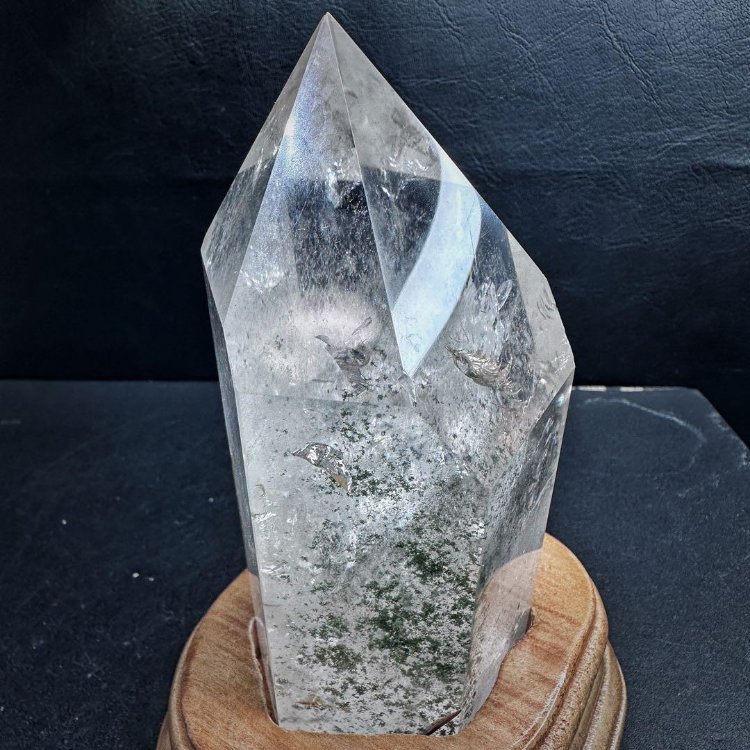 希少❗️ガーデンクォーツインクォーツ 虹☆六角柱　ポイント庭園水晶A1077