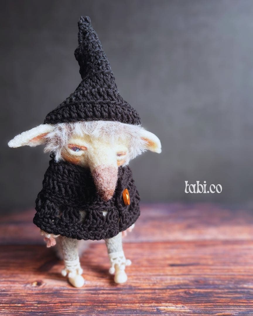 羊毛フェルト アートドール パポテ グリさん