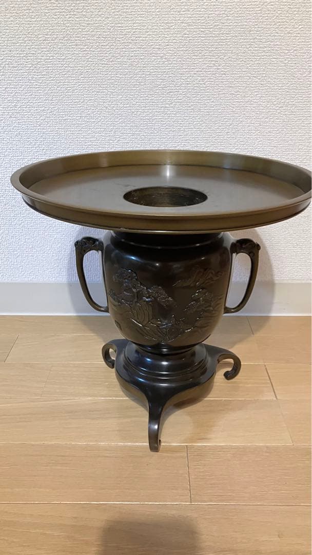 【レア品】平安松寿堂 花器 薄端 水盤 宣徳銅