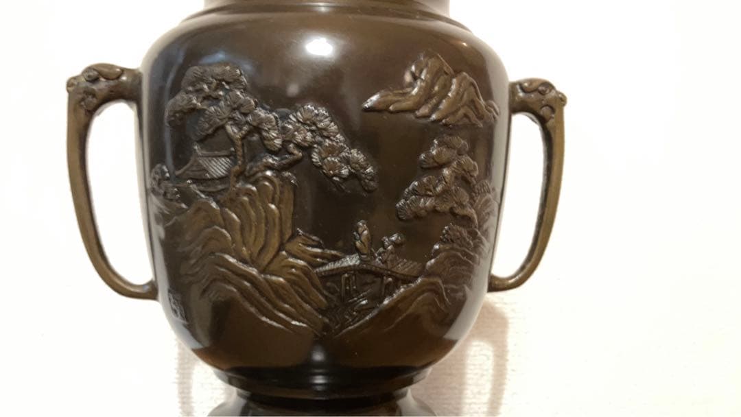 【レア品】平安松寿堂 花器 薄端 水盤 宣徳銅