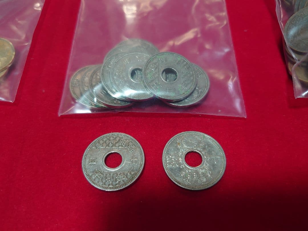 古銭 まとめ売り 半銭 五十銭 他色々 1855ｇ 洗浄品 硬貨 日本