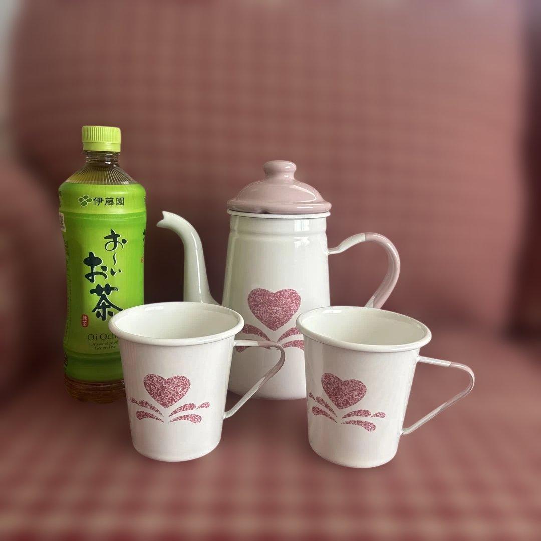 ピンクハート ホーローセット