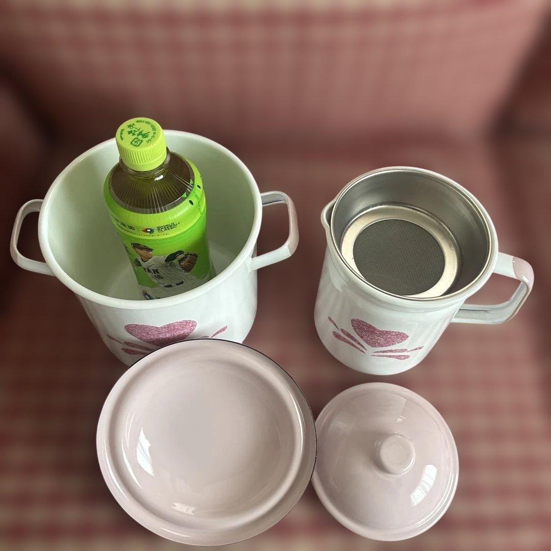 ピンクハート ホーローセット