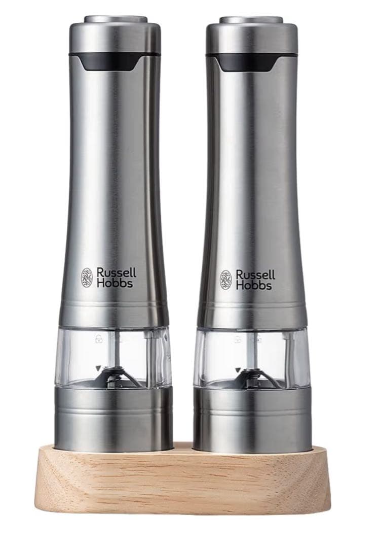 新品★Russell Hobbs★電動ペッパーミル★ウッドスタンド付き