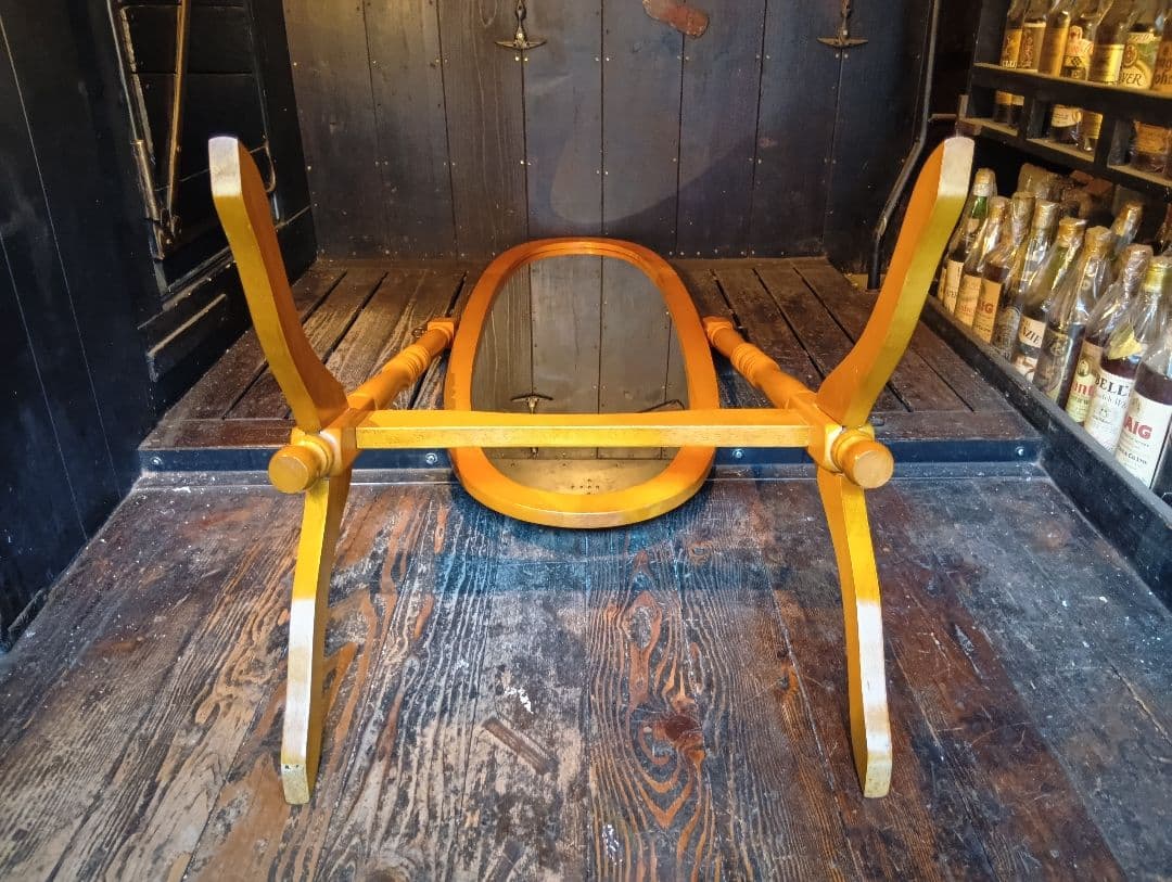 オーバル　コロニアル　スタンド　ミラー　ナチュラル　無垢材　姿見　全身鏡