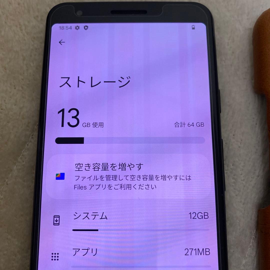 Google Pixel 3a ブラック レザーケース付き