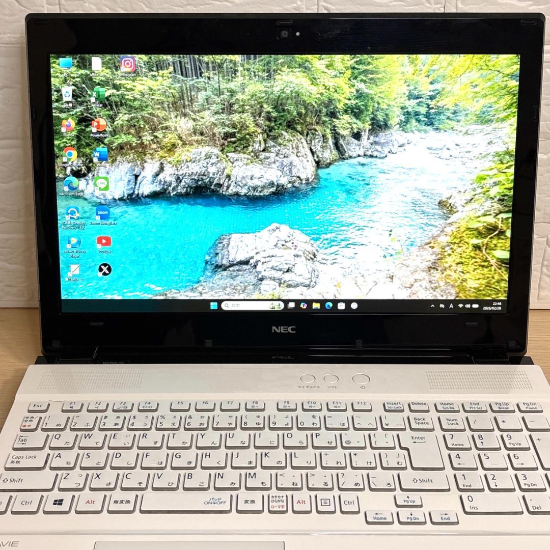 美品！NECノートパソコン/i7/新品SSD/windows11/office付