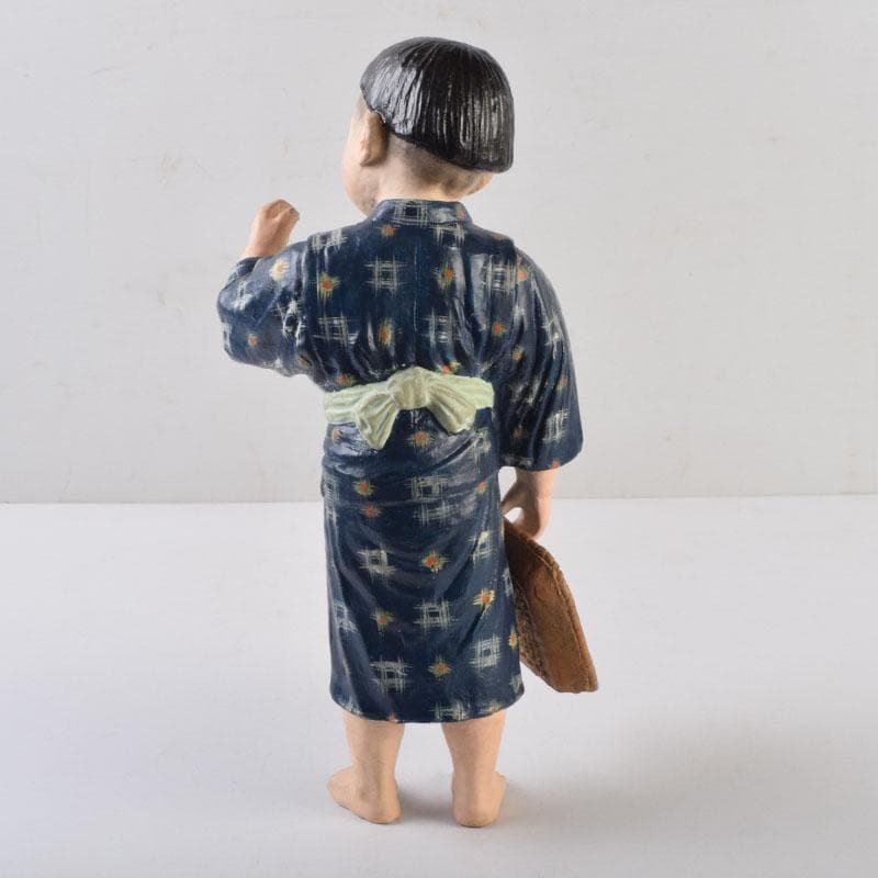 博多人形　陶人形　童　男の子　置物　時代箱　C　8739A