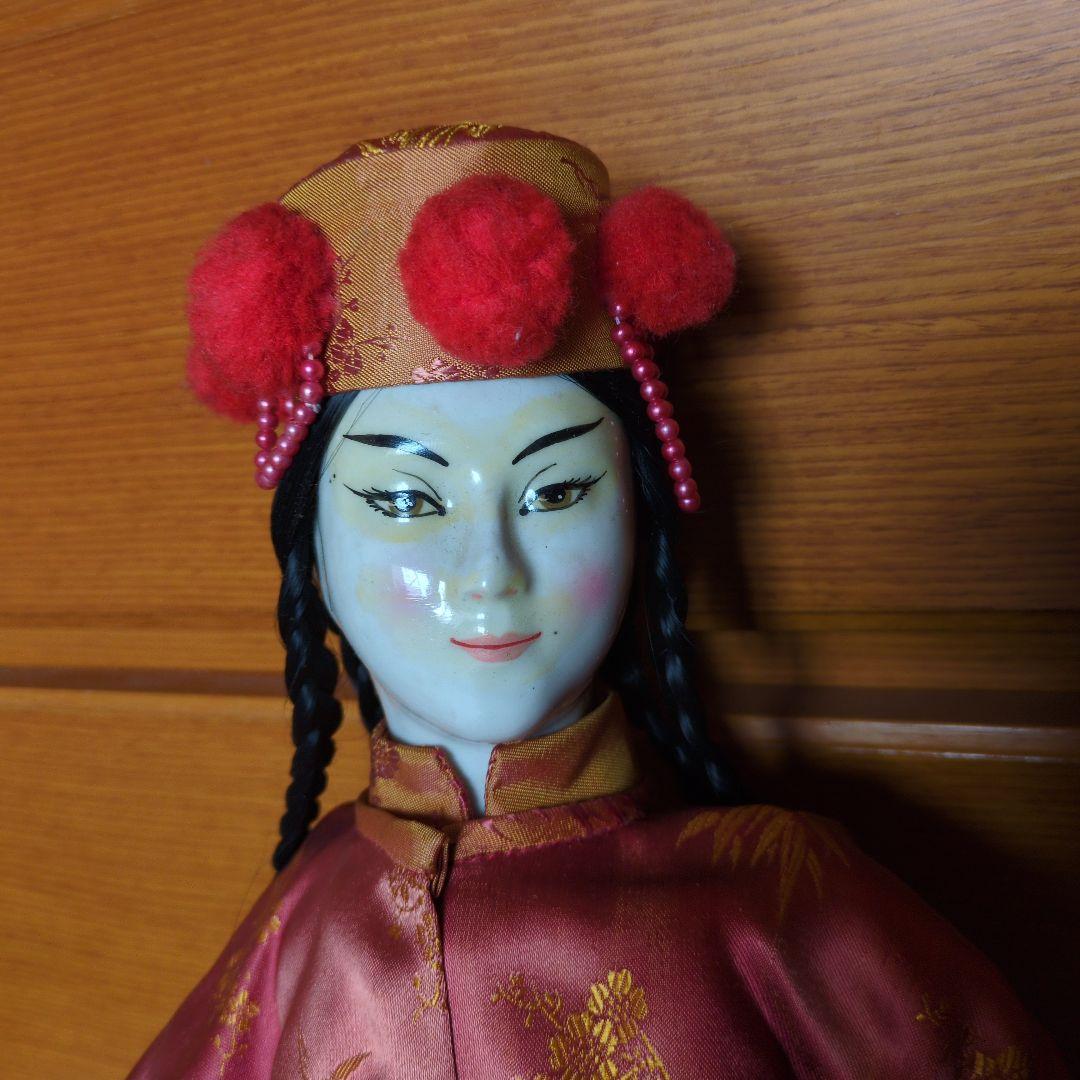 ✴アンティーク 「中国ペア人形」✴頭と手足は陶製・清朝時代の髪型と装いです✴
