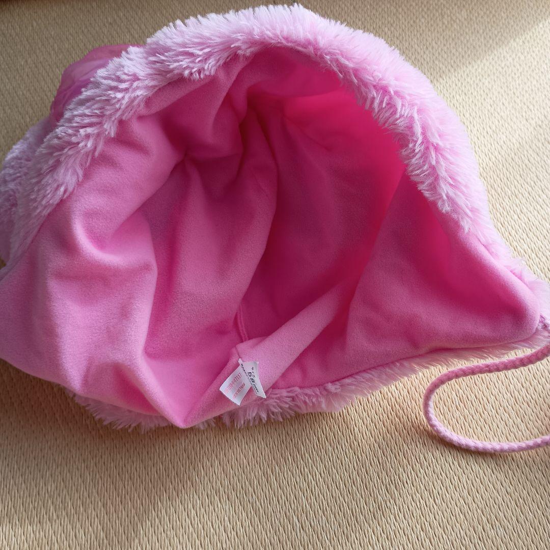 ミニーマウス ピンク フリース帽子