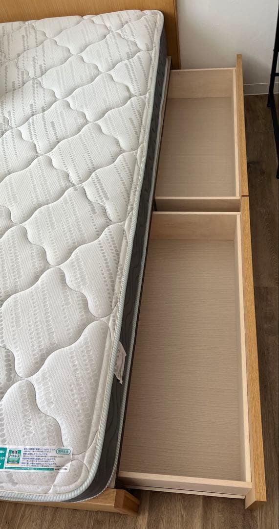 FranceBed　ダブル＆マットレスセット（収納付き・木製）