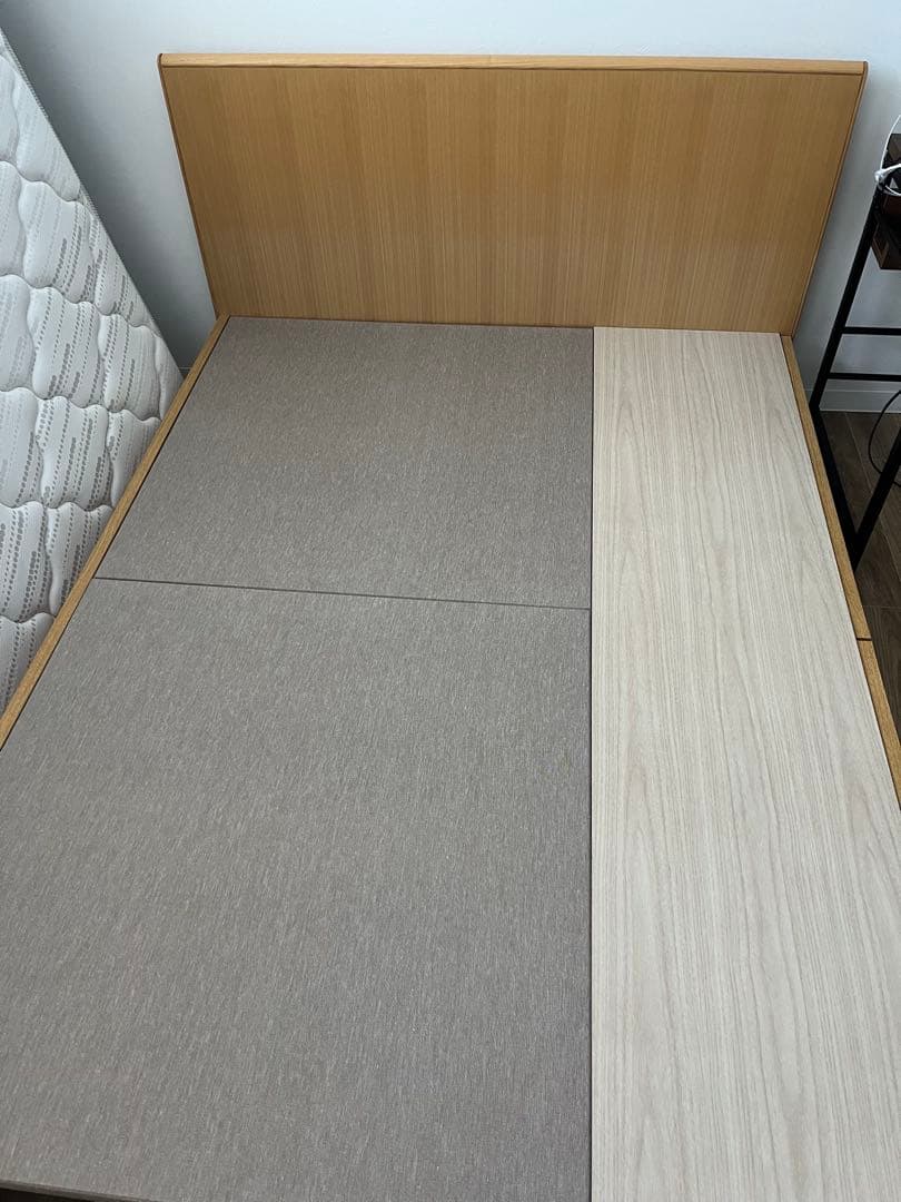 FranceBed　ダブル＆マットレスセット（収納付き・木製）