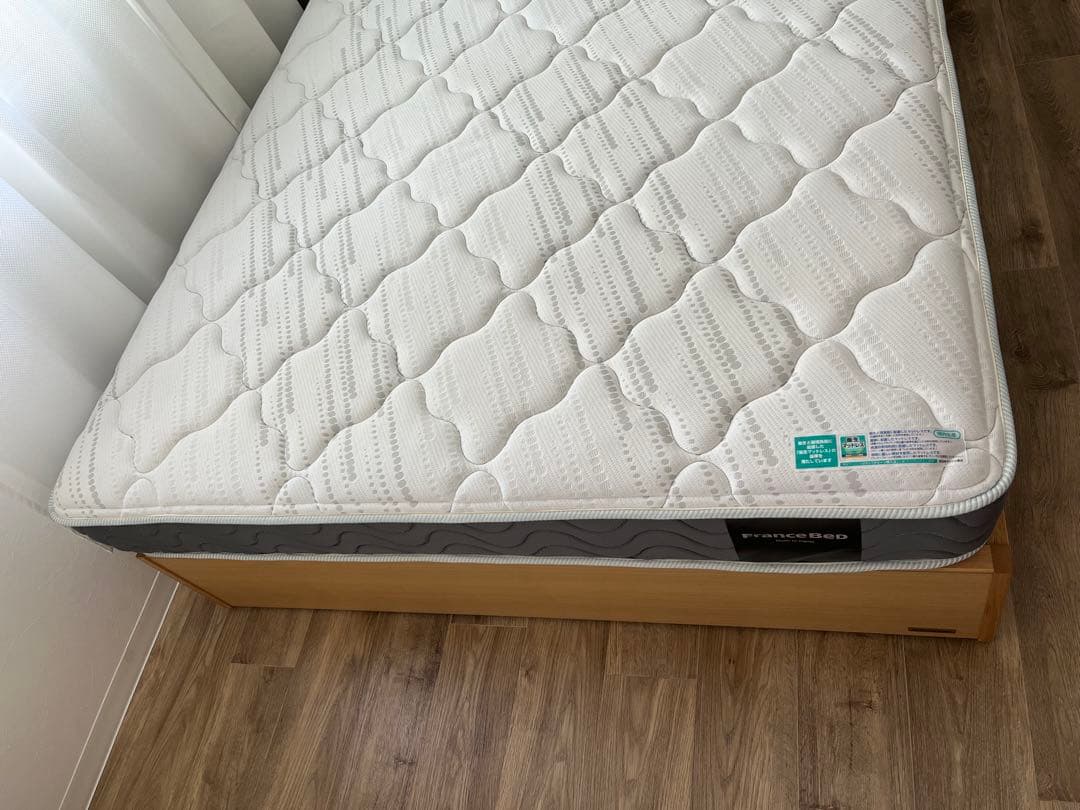 FranceBed　ダブル＆マットレスセット（収納付き・木製）
