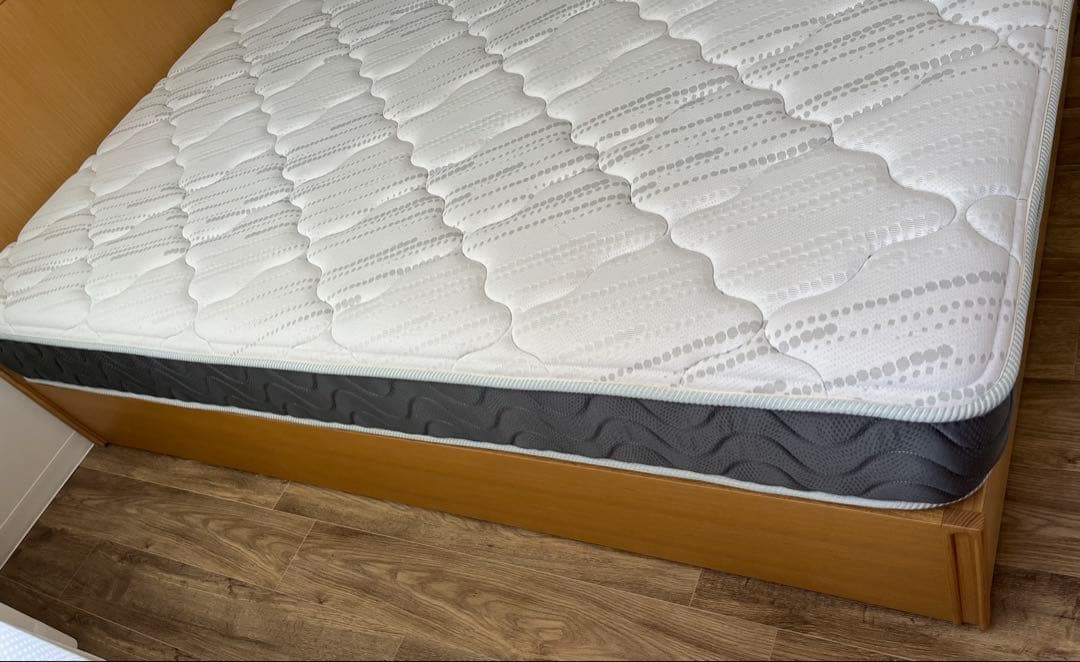 FranceBed　ダブル＆マットレスセット（収納付き・木製）