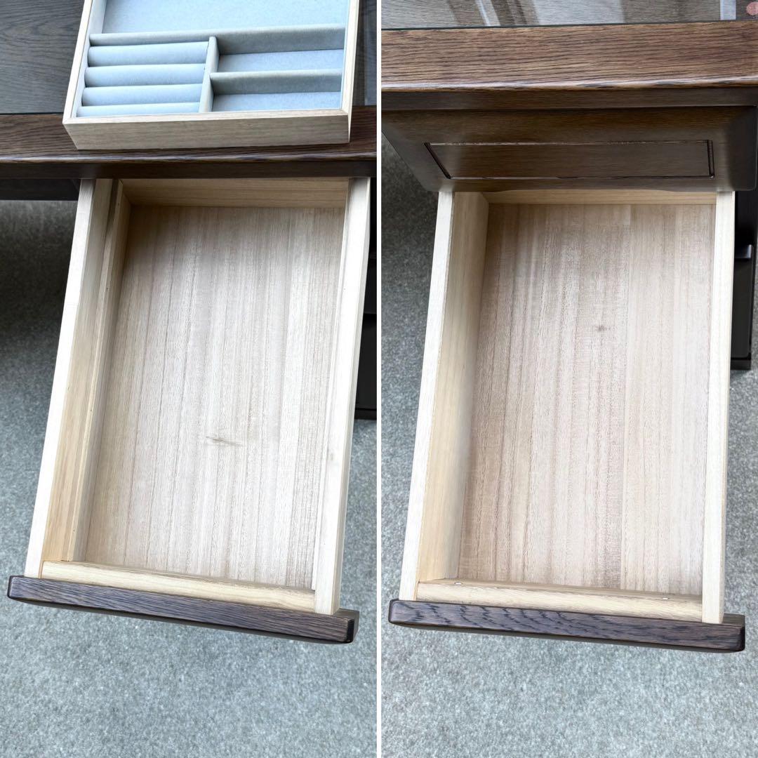 美品✴︎カリモク ドレッサー 3面鏡 化粧台 鏡台 ライト付 スツール付