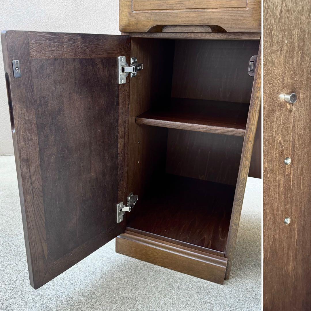 美品✴︎カリモク ドレッサー 3面鏡 化粧台 鏡台 ライト付 スツール付