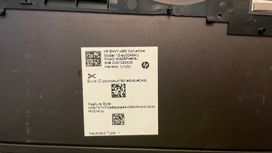 HP Envy x360 Convertible Ryzen 5ノートジャンク品
