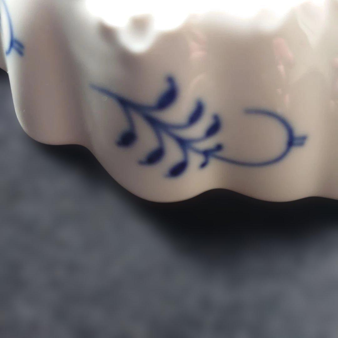 マイセン ブルーオニオン オープンシュガー リーフディッシュ