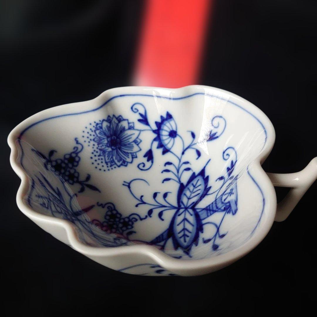 マイセン ブルーオニオン オープンシュガー リーフディッシュ