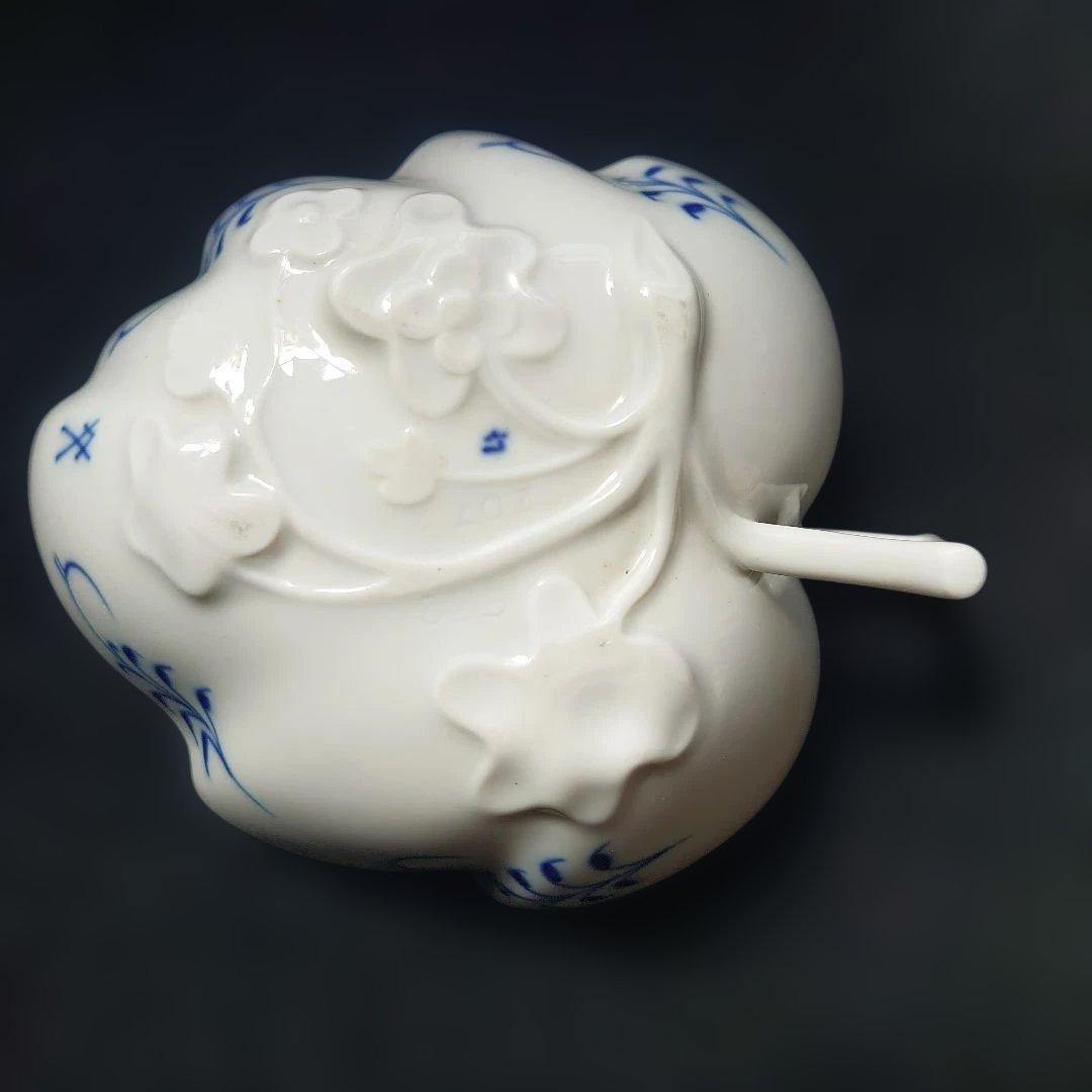 マイセン ブルーオニオン オープンシュガー リーフディッシュ