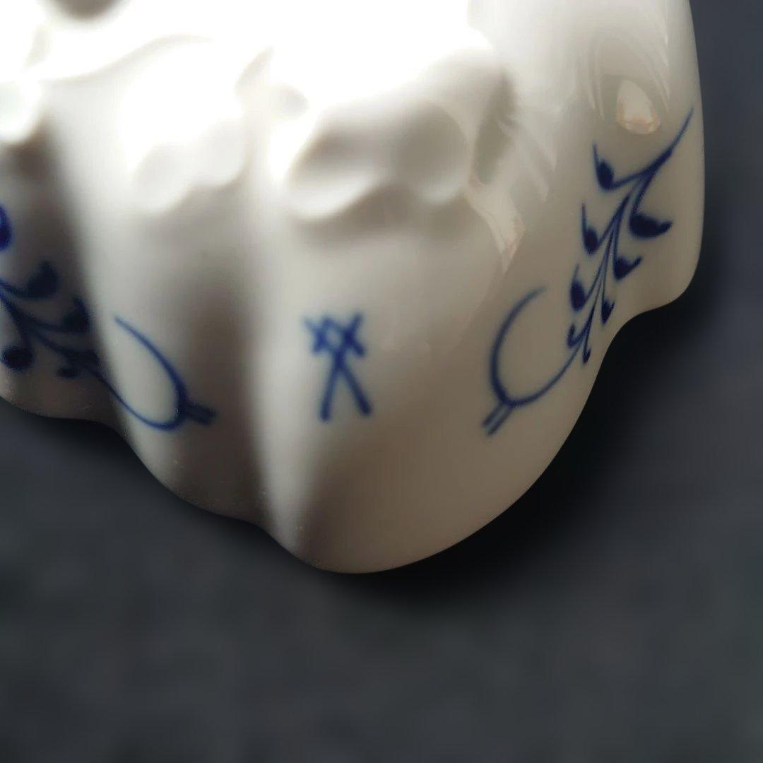 マイセン ブルーオニオン オープンシュガー リーフディッシュ