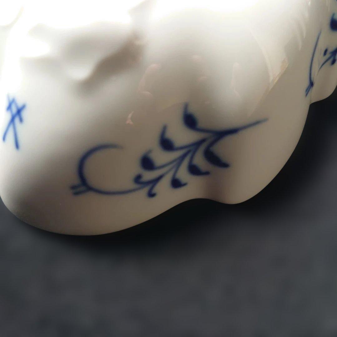 マイセン ブルーオニオン オープンシュガー リーフディッシュ