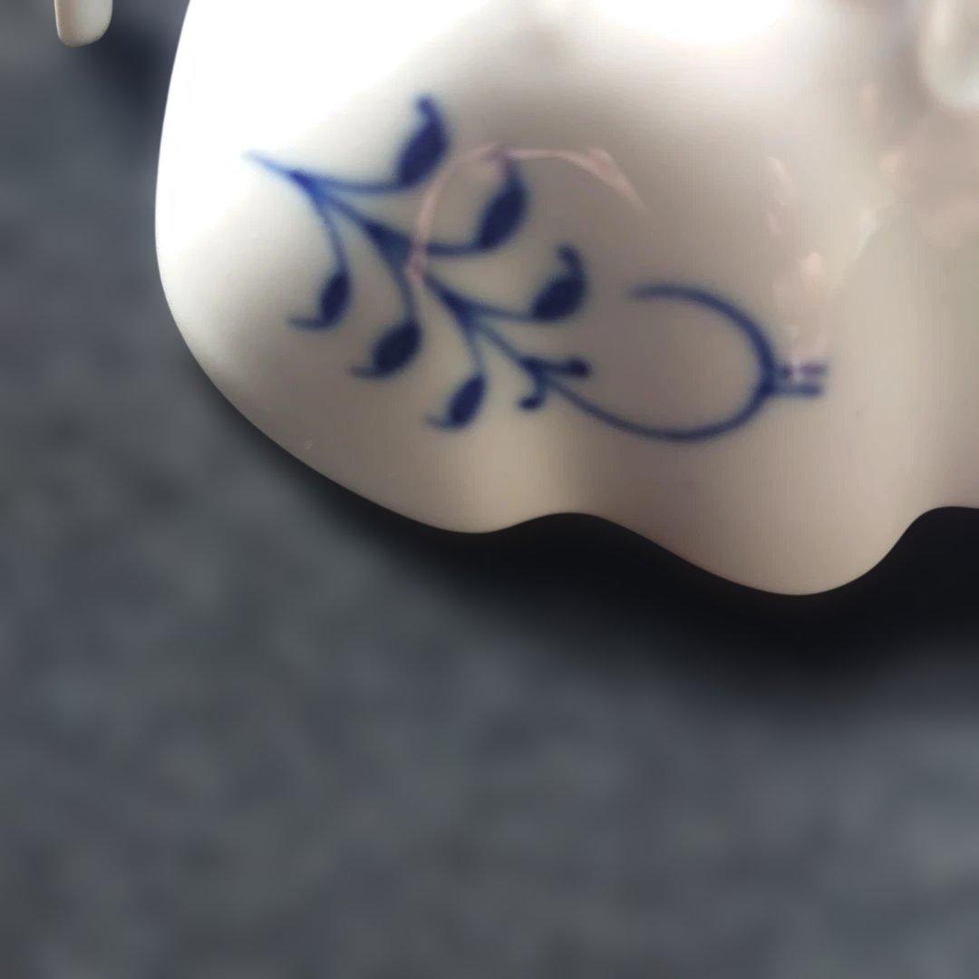 マイセン ブルーオニオン オープンシュガー リーフディッシュ