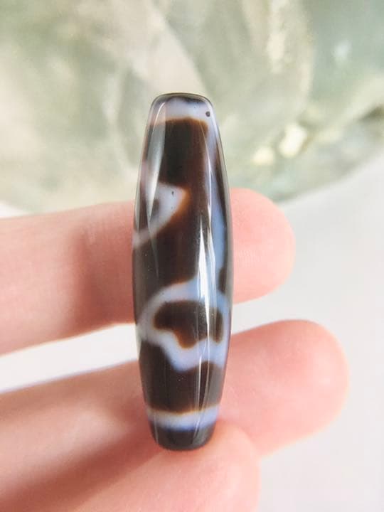 【神水浄化済み！】　黒朱砂　水蓮花天珠　単品