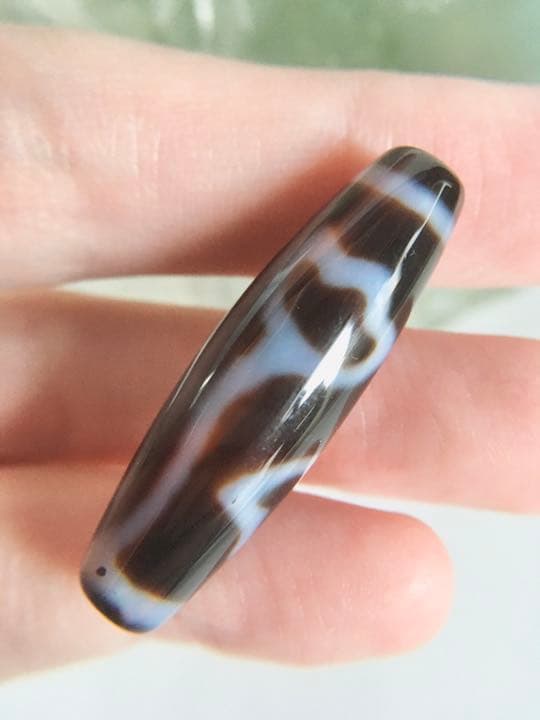 【神水浄化済み！】　黒朱砂　水蓮花天珠　単品