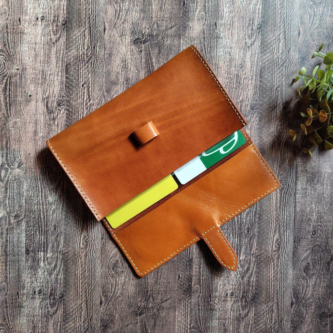 ハンドメイド 本革 お薬手帳カバー 母子手帳カバー 通帳ポーチ ミナペルホネン