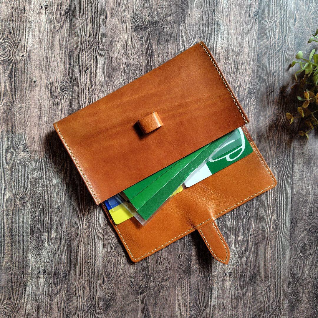 ハンドメイド 本革 お薬手帳カバー 母子手帳カバー 通帳ポーチ ミナペルホネン