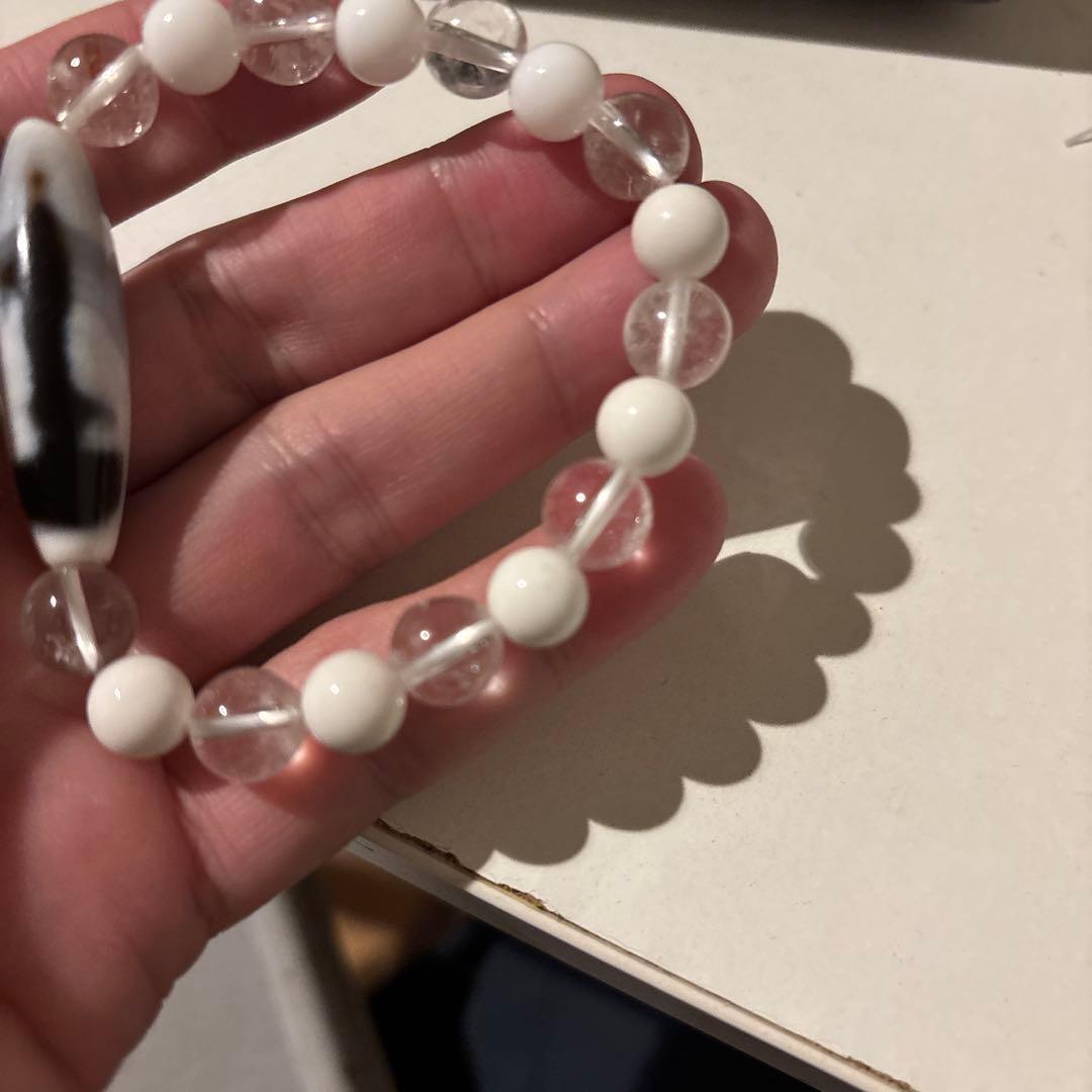 すごい浄化！白い観音如意天珠！ホワイトオニキスとガーネッシュヒマール水晶！