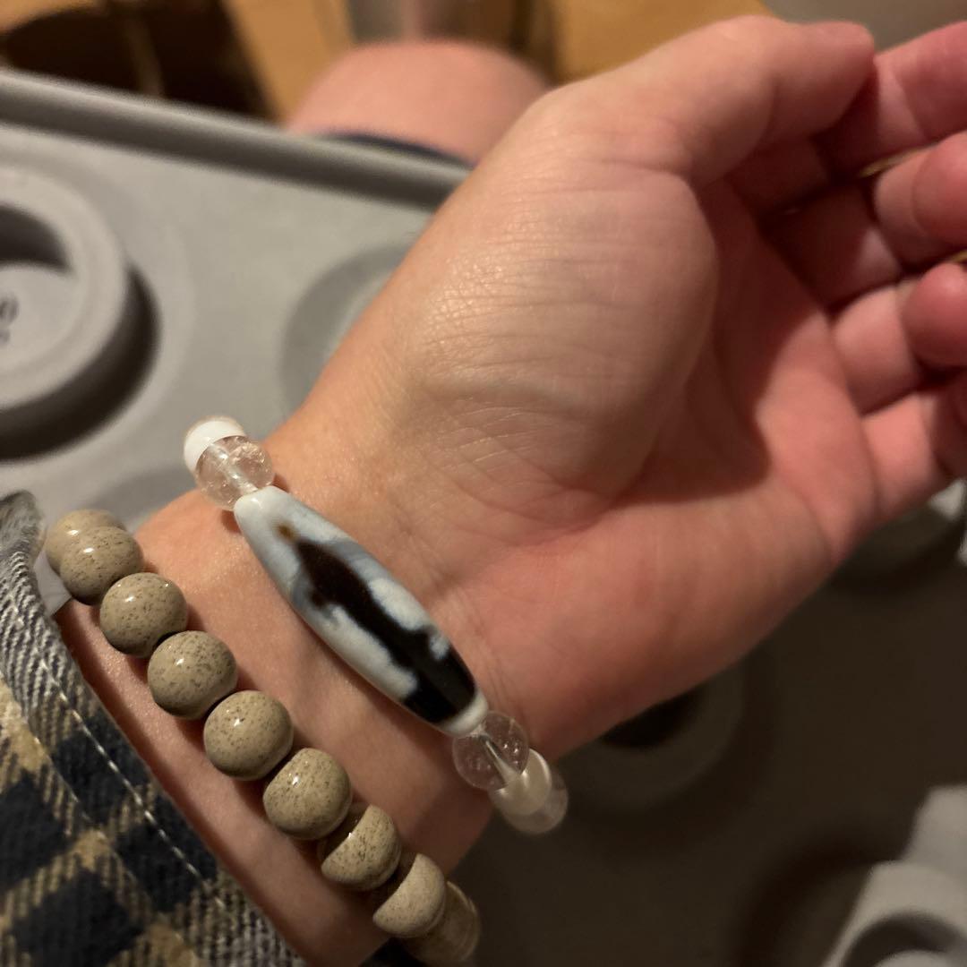 すごい浄化！白い観音如意天珠！ホワイトオニキスとガーネッシュヒマール水晶！