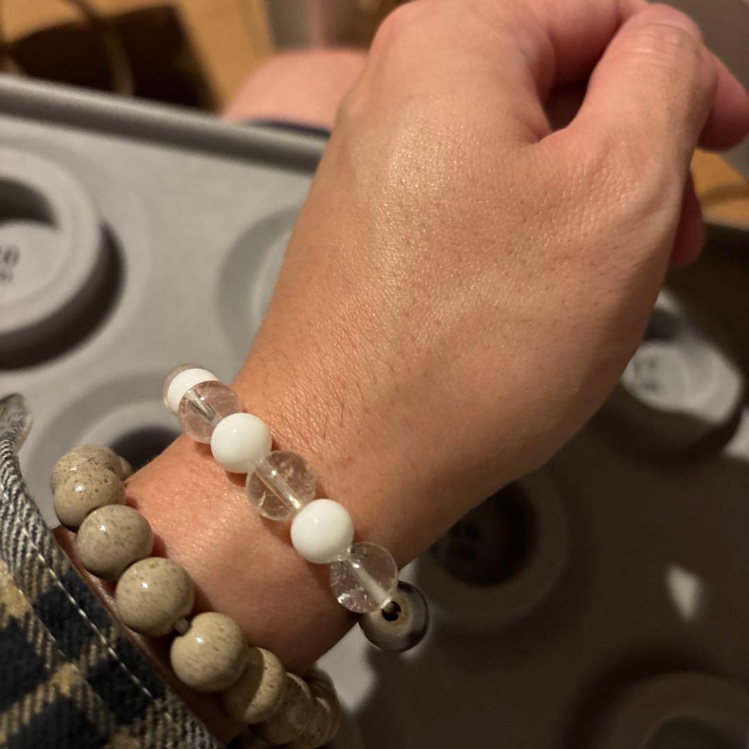 すごい浄化！白い観音如意天珠！ホワイトオニキスとガーネッシュヒマール水晶！